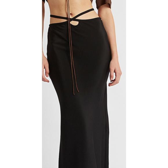 NEW CHRISTOPHER ESBER loophole tie midi skirt in black - Picture 2 of 4